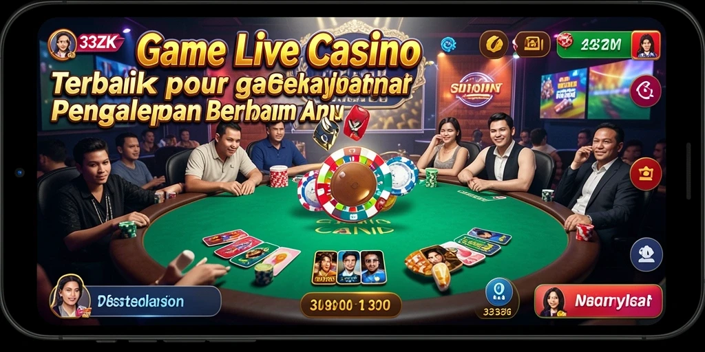 Gameplay seru di 33ZK dengan dealer langsung dan suasana kasino nyata.