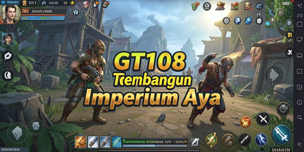 Tangkapan layar gameplay GT108 yang menunjukkan strategi dan manajemen sumber daya.
