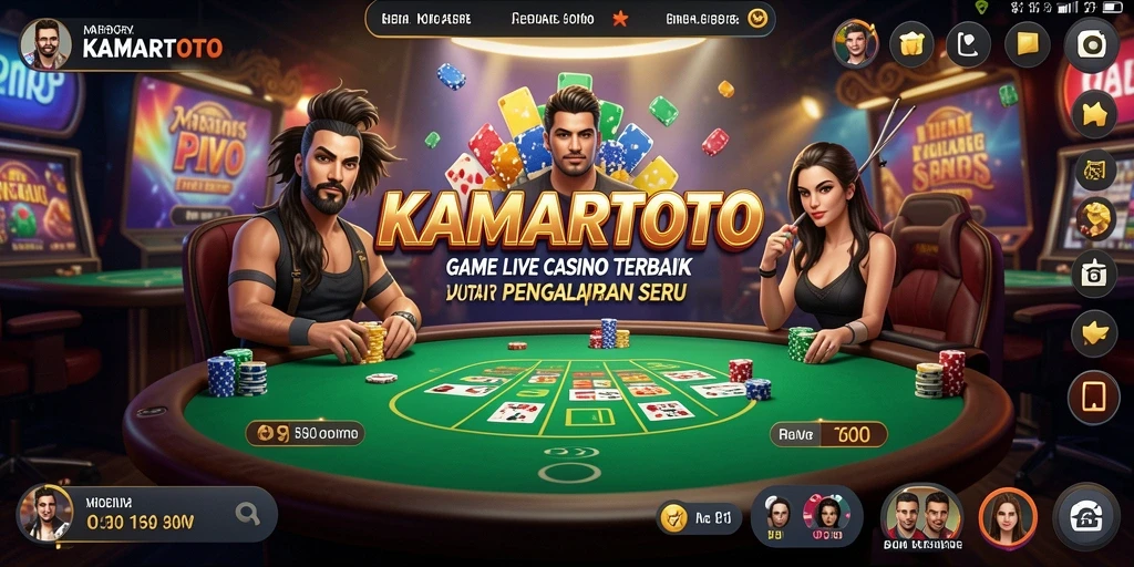Screenshot gameplay KAMARTOTO menunjukkan interaksi Live Casino yang seru.