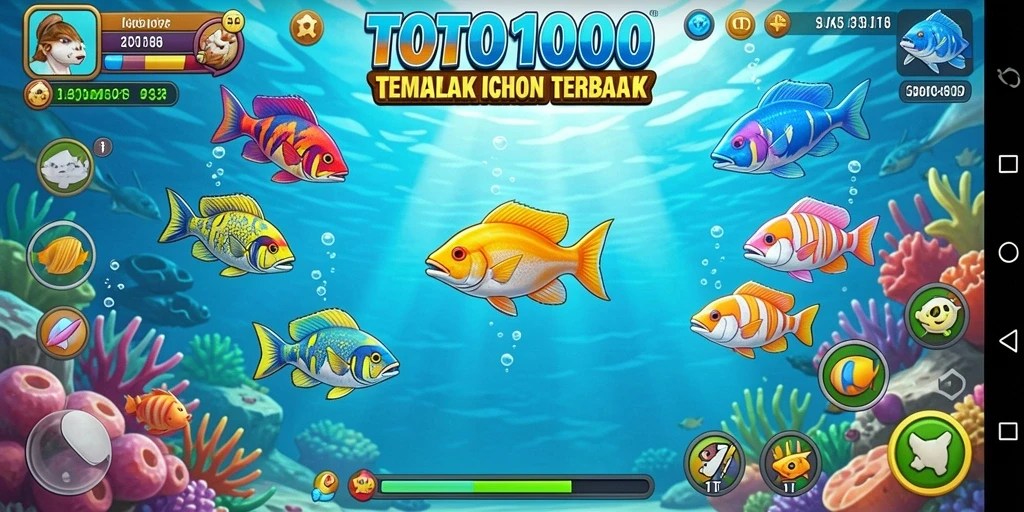 Tampilan gameplay seru dari TOTO1000 saat menangkap ikan.