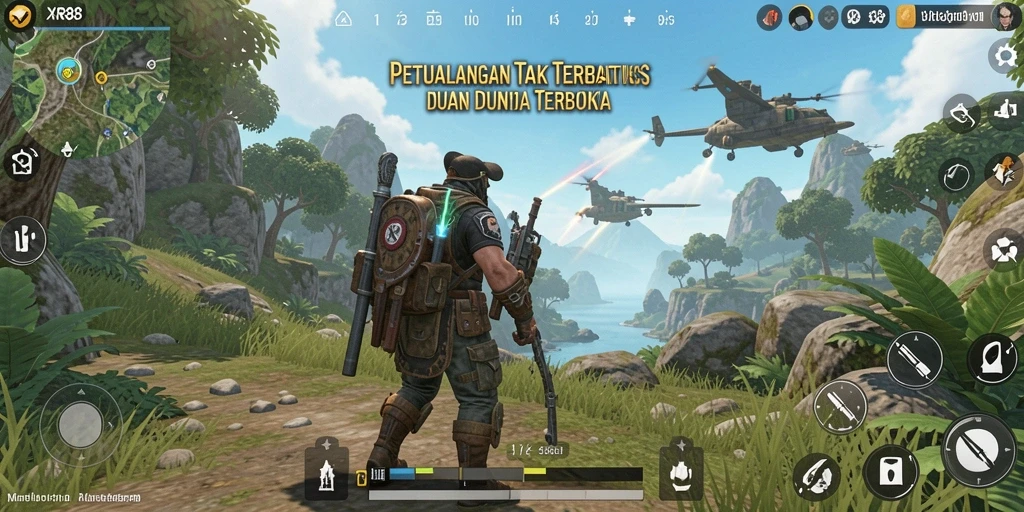 Tangkapan layar gameplay XR88 menampilkan eksplorasi dunia terbuka yang menakjubkan.